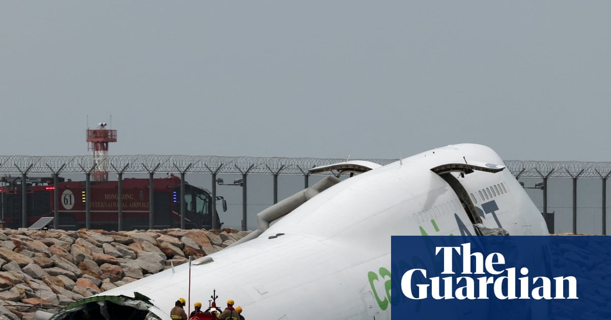Hong Kong: two people reported killed after cargo plane skids off airport runway