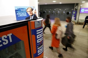 A vending machine in the livery of the iconic Scottish soft drink Irn-Bru at Cop26