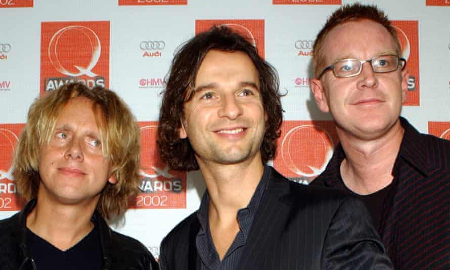 Martin Gore, Dave Gahan and Andy Fletcher attend the Q Awards in 2002.
