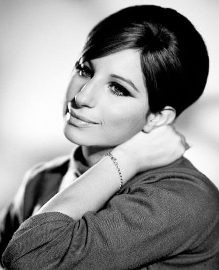 Black and white photograph of Barbra Streisand