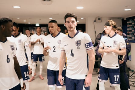 Declan Rice in the tunnel at half-time against Wales