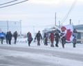 Iqaluit residents show support for Greenland during a solidarity march through Nunavut.