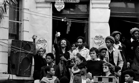 Crowds enjoying carnival, Notting Hill, 1979.