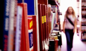 Student in library