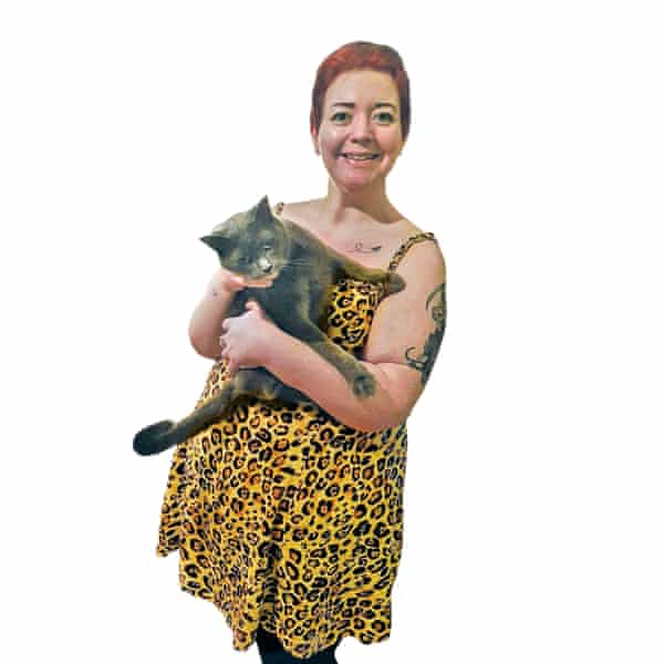 ‘He’s so naughty’: Gina Burnside and her rescue cat, Hector.