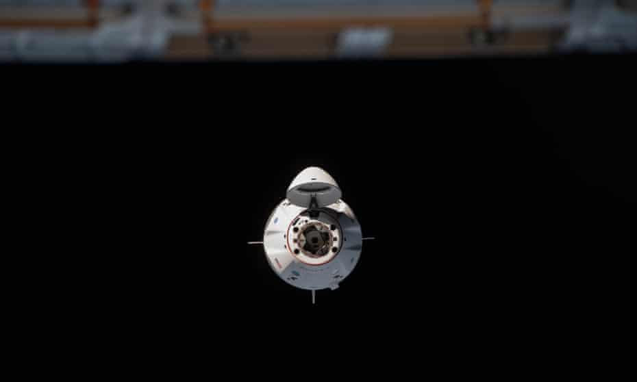 The SpaceX Crew Dragon spacecraft approaching the International Space Station for a docking, 17 November.