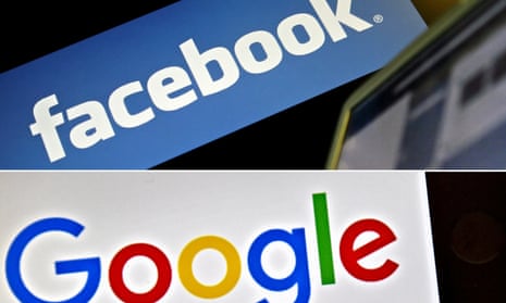 Google and Facebook logos.