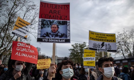Students protest at Boğaziçi University in Istanbul