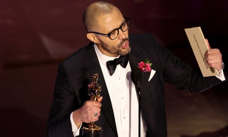 Cord Jefferson wins the Oscar for best adapted screenplay for American Fiction.