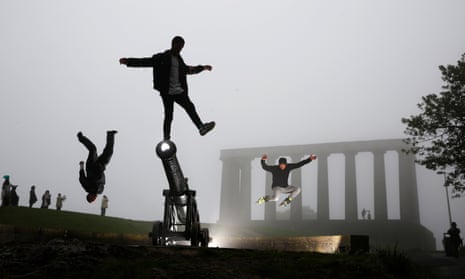 Performers from ISH Dance Collective: Elements of Freestyle, put on an impromptu performance in Edinburgh.