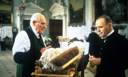 Peter Vaughan, left, and Anthony Hopkins in The Remains of the Day, 1993.
