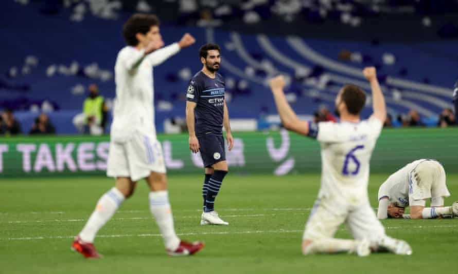 Real Madrid Make a Miracle Comeback To Reach The Champions League Final Manchester City’s Ilkay Gundogan looks dejected after the match.