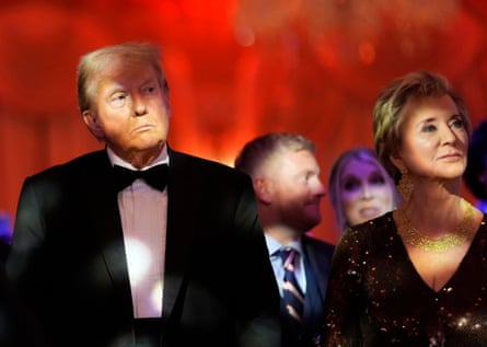 a man and women looking right