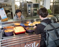 Students in the lunch hall at Richard Challoner school in New Malden.
