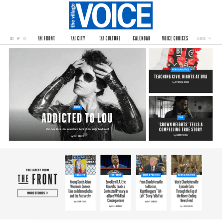 The Village Voice website, on Tuesday.