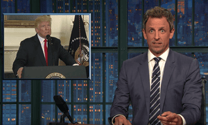 ‘No one gets accidentally caught up in a white supremacist rally,’ Seth Meyers said.