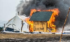 At Standing Rock, water protectors chose to ceremonially burn the camp and its sacred structures, rather than have it bulldozed by outside forces.