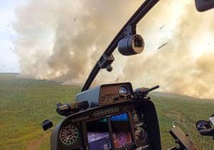 A wildfire in the Ryazan region of Russia, seen from a Greenpeace helicopter