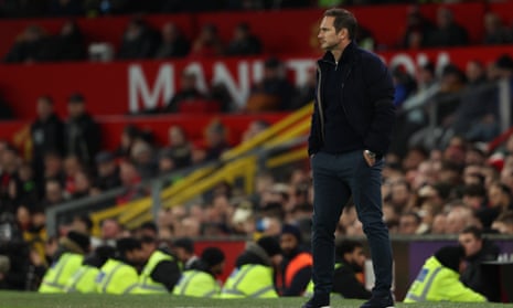 Frank Lampard on the sidelines at Old Trafford