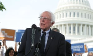 Bernie Sanders told the crowd: ‘This is not a red or a blue issue. There is no excuse for failure. This is the biggest test facing human civilization and we have to respond and win this battle.’