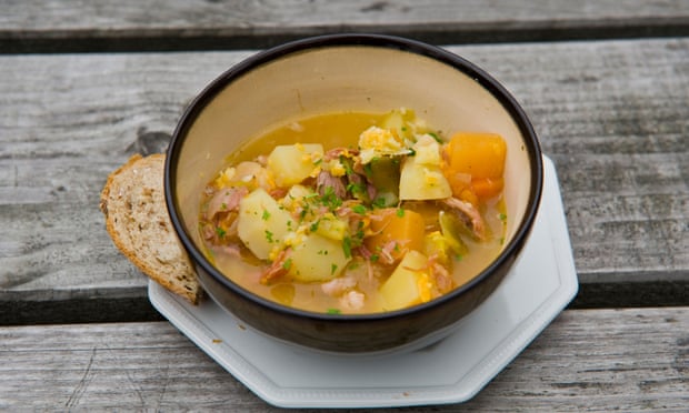 A bowl of cawl, quintessential Welsh stew.