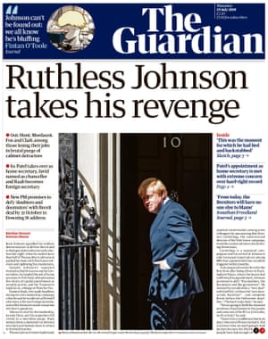 Guardian front page, Thursday 25 July 2019