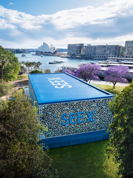 The See LV exhibition space, in Circular Quay Sydney, with the Opera House in the background