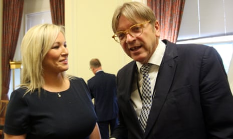 Guy Verhofstadt with Sinn Féin’s Michelle O’Neill at Stormont
