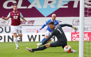 Aaron Connolly of Brighton scores his sides second goal.