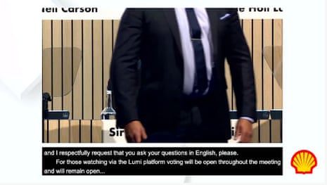 A security guard at Shell's AGM