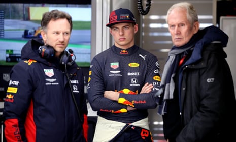 Helmut Marko (right) wanted to take Max Verstappen (centre) and the other drivers to a camp where it would be the ‘ideal time for the infection to come’.