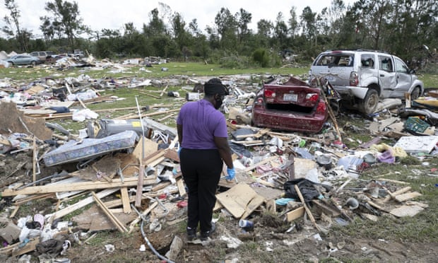 Homes destroyed in Windsor, North Carolina by Hurricane Isaias, which tore through the state on Tuesday.