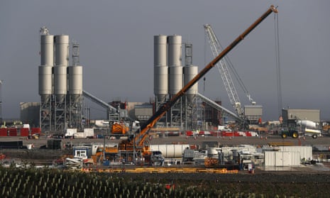 Hinkley Point C nuclear power station under construction.