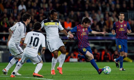 Chelsea put Barcelona’s Lionel Messi under pressure in the 2012 Champions League semi-final.