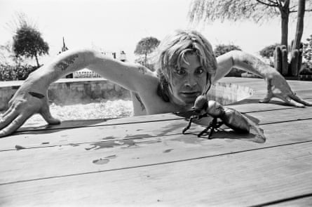 Ozzy in his hot tub at his Beverly Hills mansion, 1982