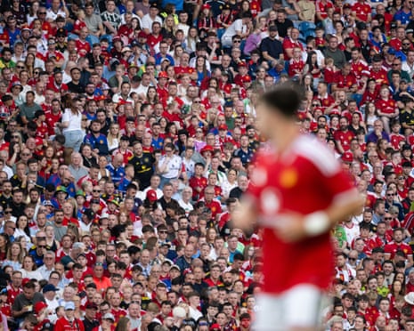Manchester United fans watch their pre-season friendly against Leeds in Dublin on 12 August.