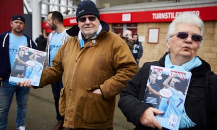 Manchester City fanzine “King of the Kippax” on sale outside the Riverside.
