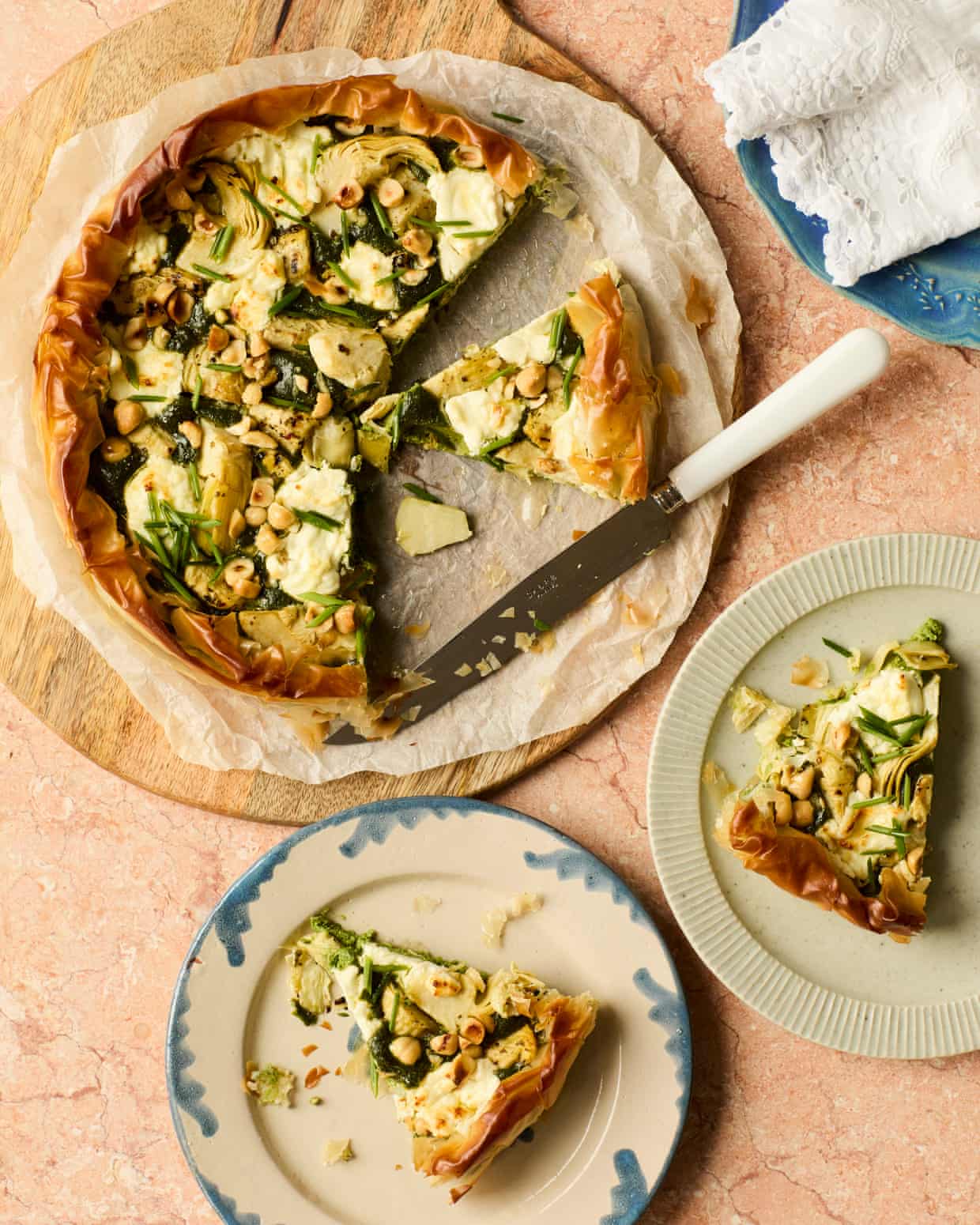 Artichoke goat cheese tart puff pastry spring