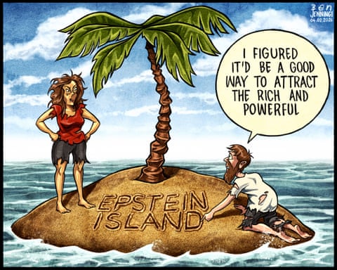Ben Jennings on the latest revelations from the Epstein files – cartoon