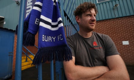 Bury supporter Greg Edyvean at Gigg Lane