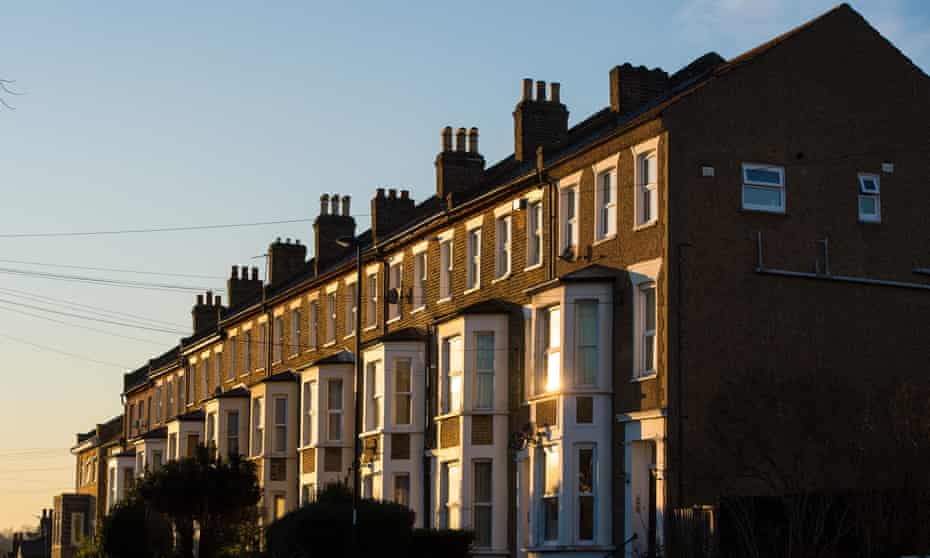 Terraced residential houses in London. 