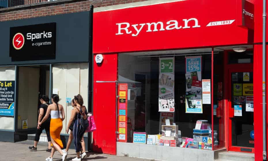 Ryman has been criticised for staying open during the new England lockdown.