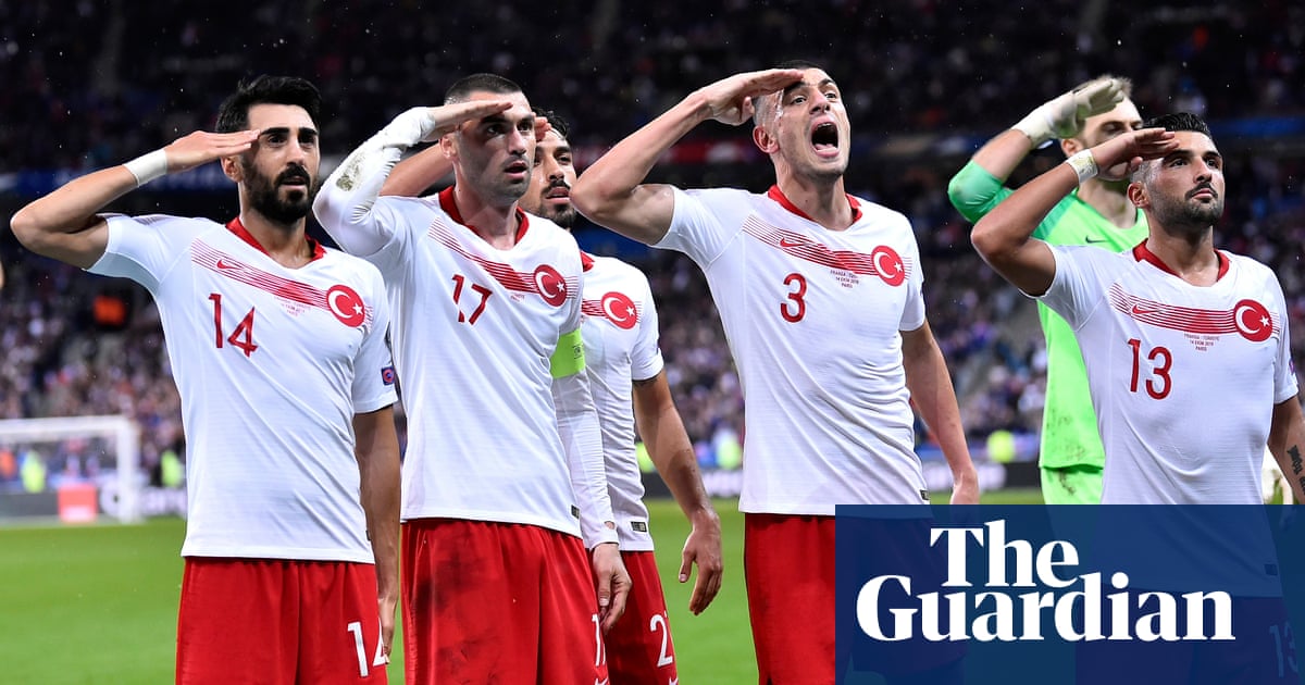 Turkey footballers defy Uefa again by celebrating with military salute