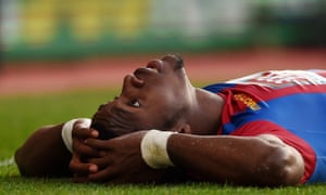 Crystal Palace’s Wilfried Zaha. Unlikely to be lying down on the job at Anfield.