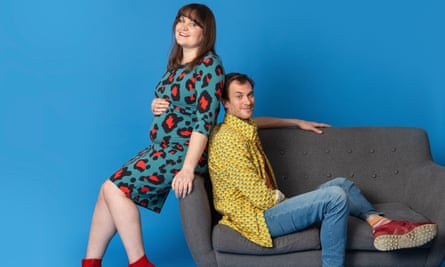 Nicola Slawson sits on the arm of a sofa with Tom Hayes on the seat. (Credit: Fabio De Paola)