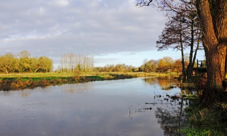 A view of the upper reaches of the River Bure in winter at Lamas