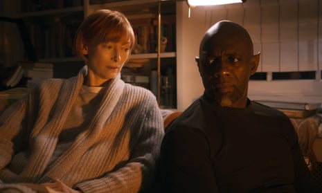 Tilda Swinton as Alithea Binnie and Idris Elba as The Djinn in Three Thousand Years of Longing.