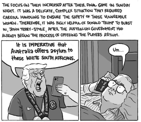 A cartoon about Iran and the Women’s Asian Cup, panel 2