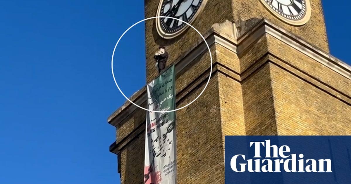 Man Climbs King's Cross Clock Tower Holding Dog in Iran Freedom Protest