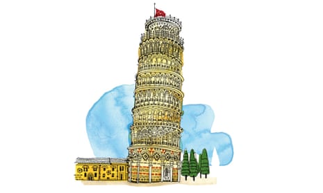 Illustration of the leaning tower of Pisa